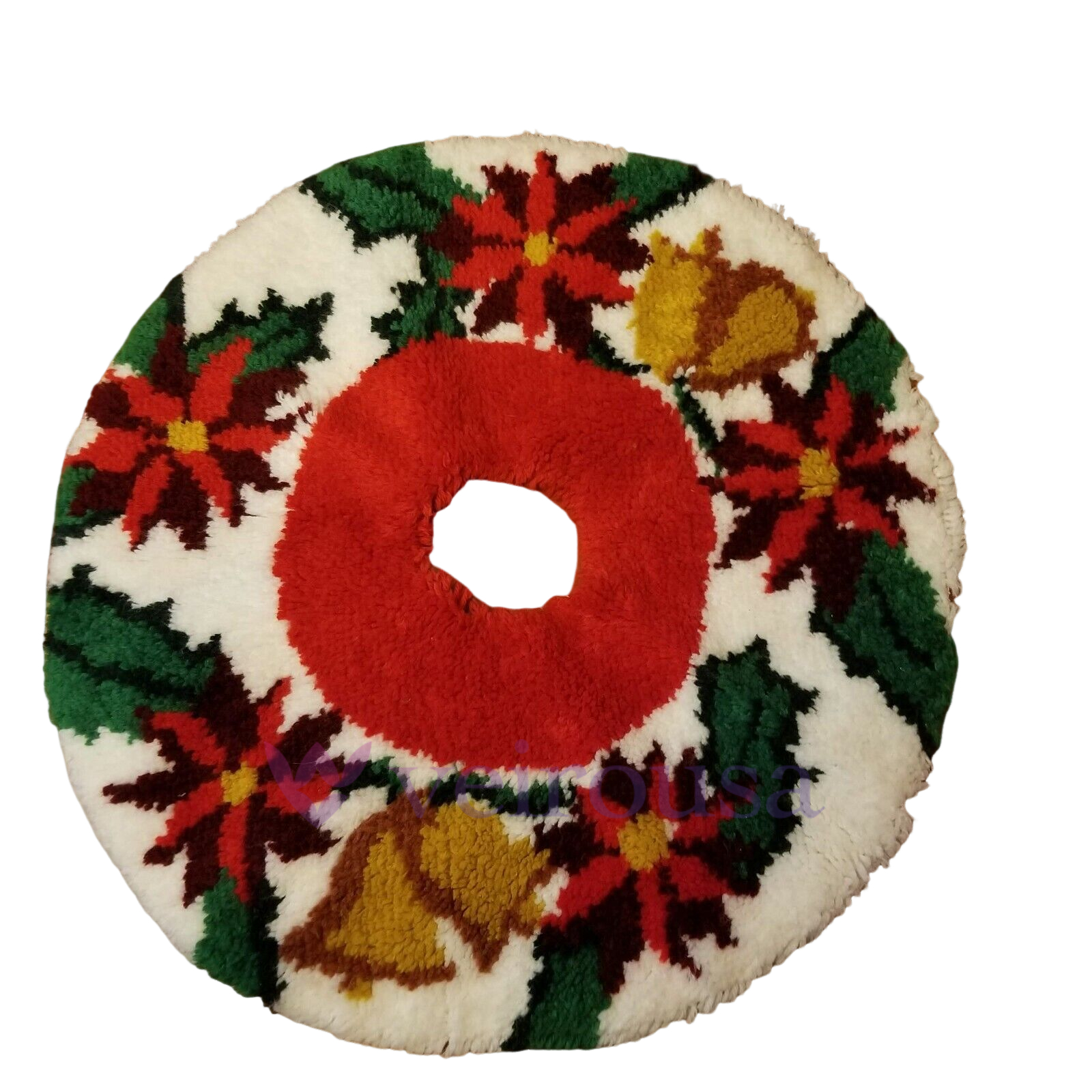 Bell Christmas Tree Skirts Latch Hook Kit for Beginner