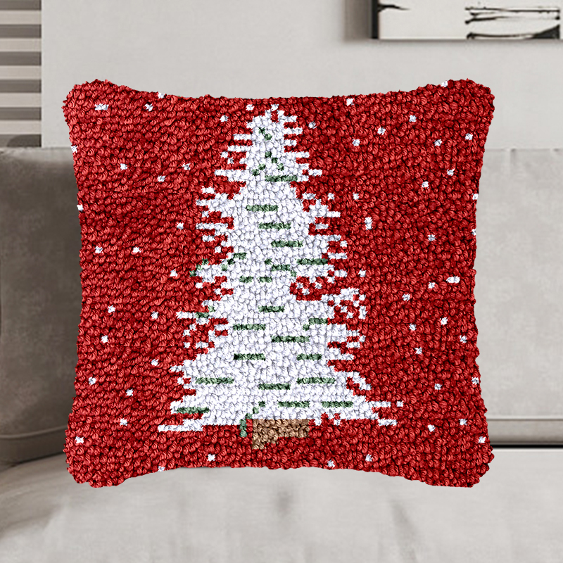 Christmas Tree Pillowcase Latch Hook Kit for Adult, Beginner and Kid