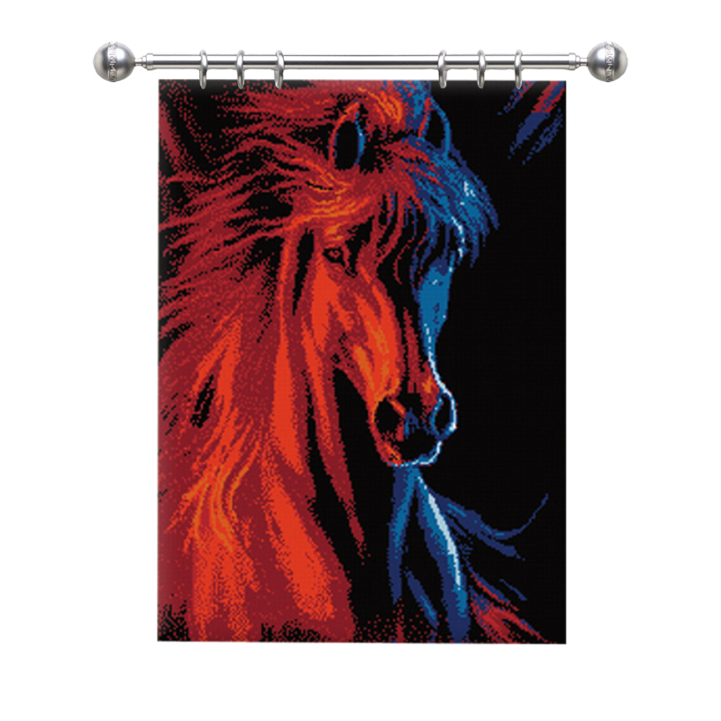 Large Size-Red Horse Rug Latch Hook Kits for Beginners