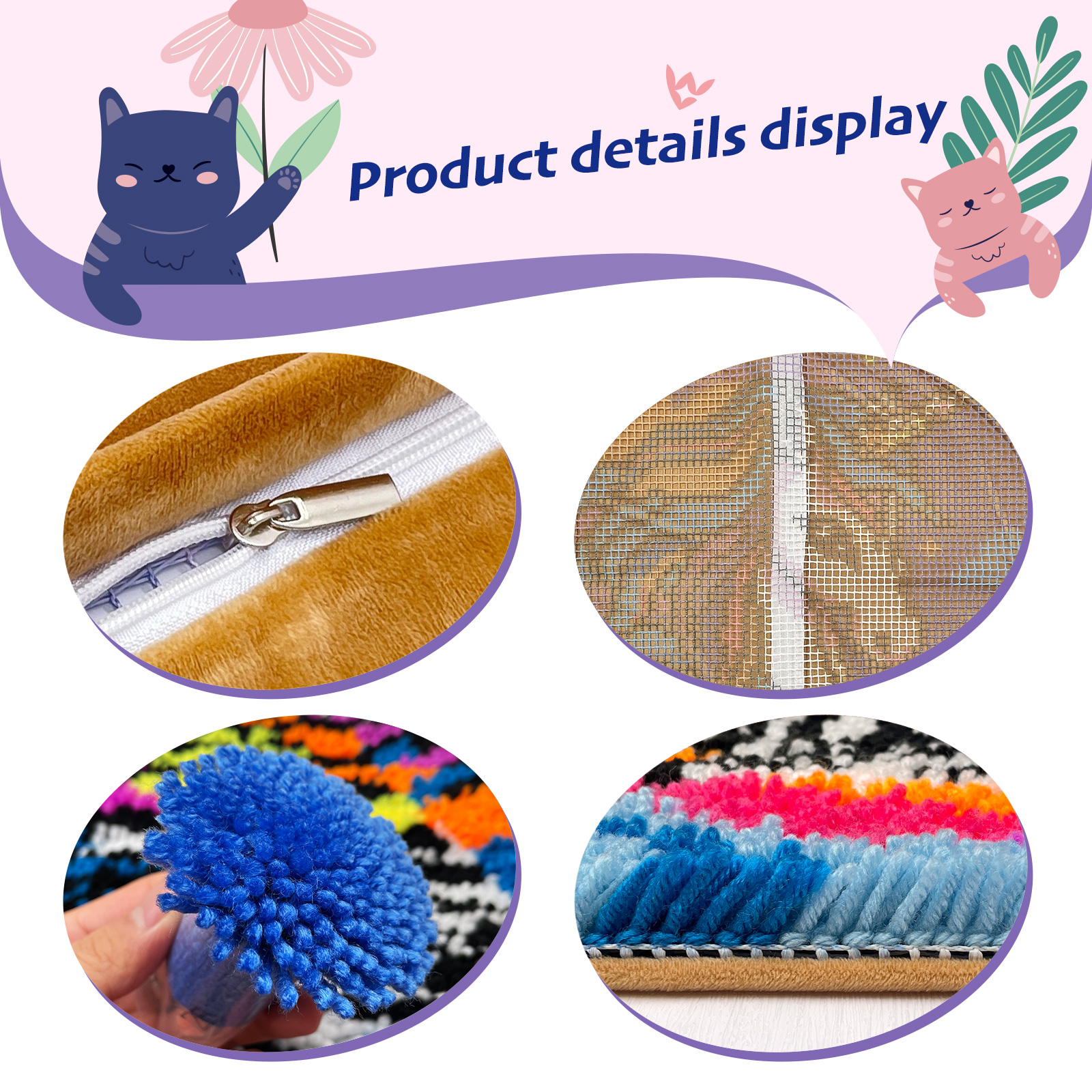 Dog Breeds - Latch Hook Pillow Kit