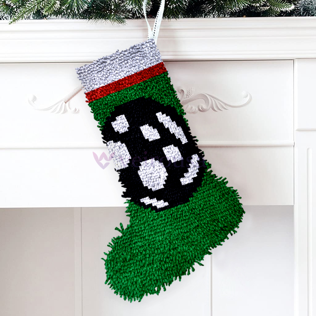 Football Christmas Stocking DIY Latch Hook Kits for Beginners