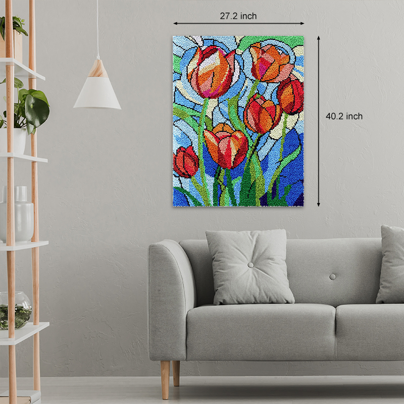 [Large Size] Beautiful Tulips - Latch Hook Rug Kit