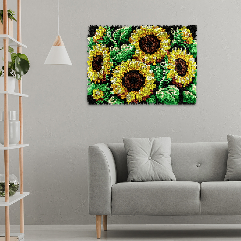 Sunflowers Rug Latch Hook Kits for Beginners