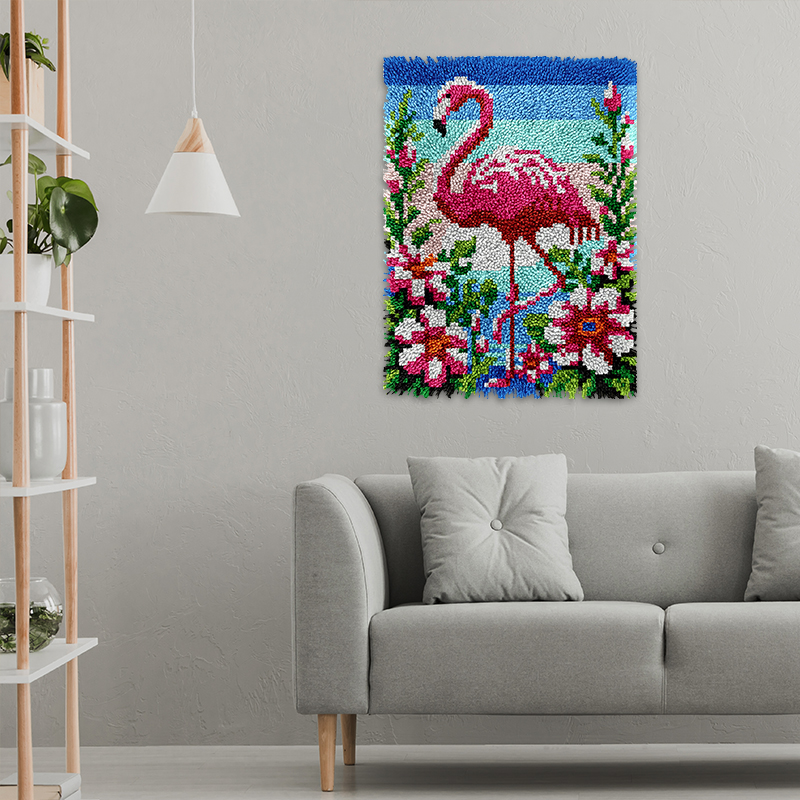 Flamingo Rug Latch Hook Kits for Beginners