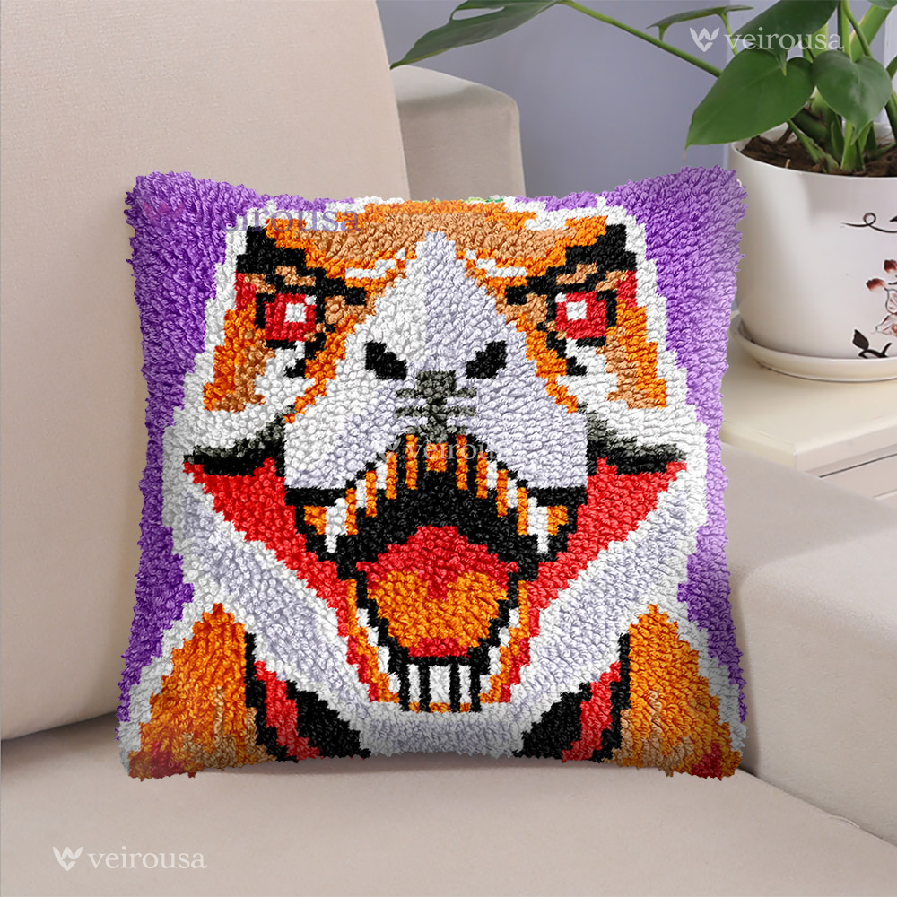 Purple Tyrannosaurus Rex - Latch Hook Pillow Kit