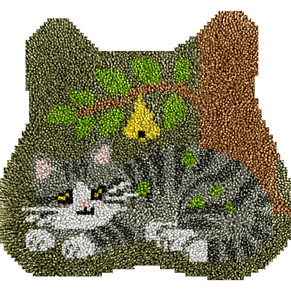 Grey Cat - Latch Hook Rug Kit