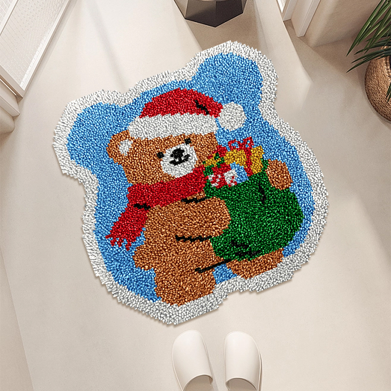 Christmas Bear - Latch Hook Rug Kit