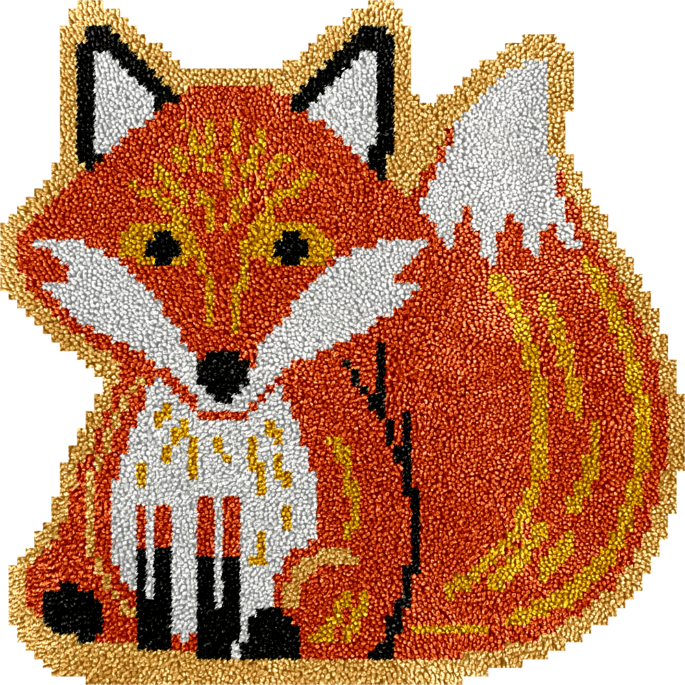 Orange Fox - Latch Hook Rug Kit