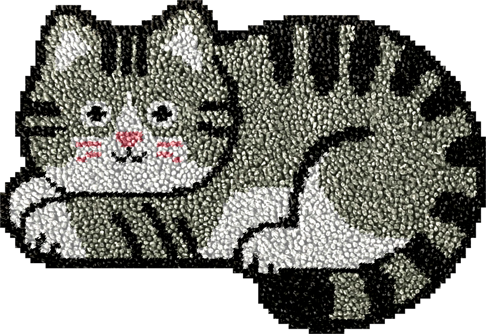 Shy Grey Cat - Rug Latch Hook Kits for Beginners