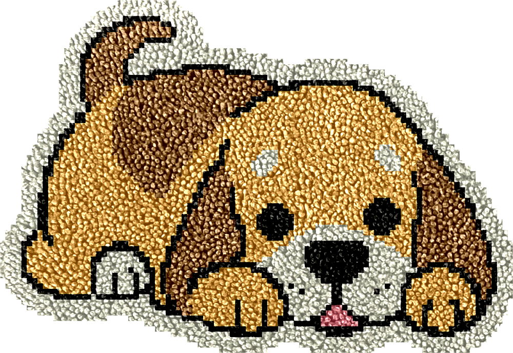 Lying Dog - Rug Latch Hook Kits for Beginners