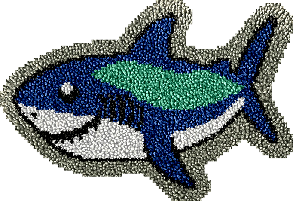Blue Shark - Rug Latch Hook Kits for Beginners