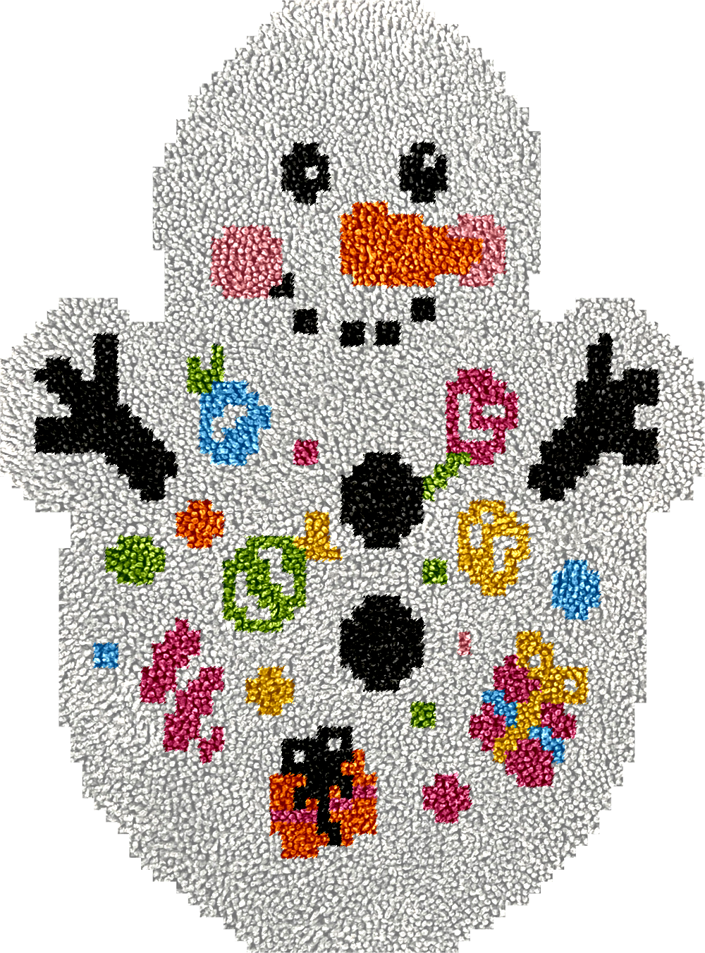 Cute Snowmen - Rug Latch Hook Kits for Beginners