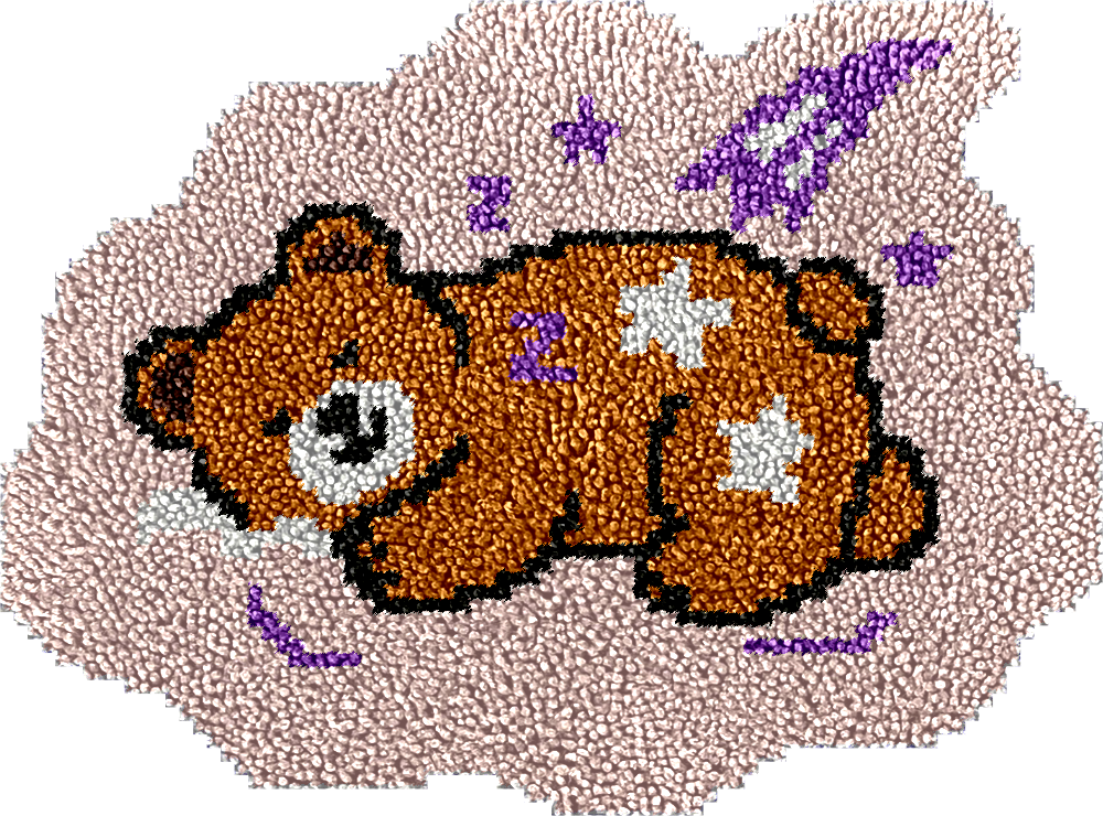 Sleeping Bear - Rug Latch Hook Kits for Beginners