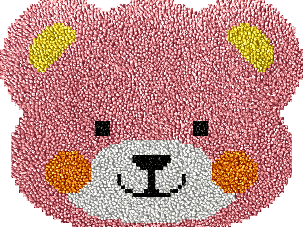 Pink Bear - Rug Latch Hook Kits for Beginners