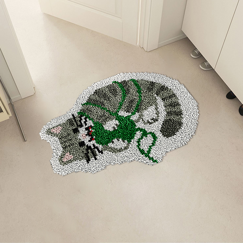 Grey Cat - Rug Latch Hook Kits for Beginners