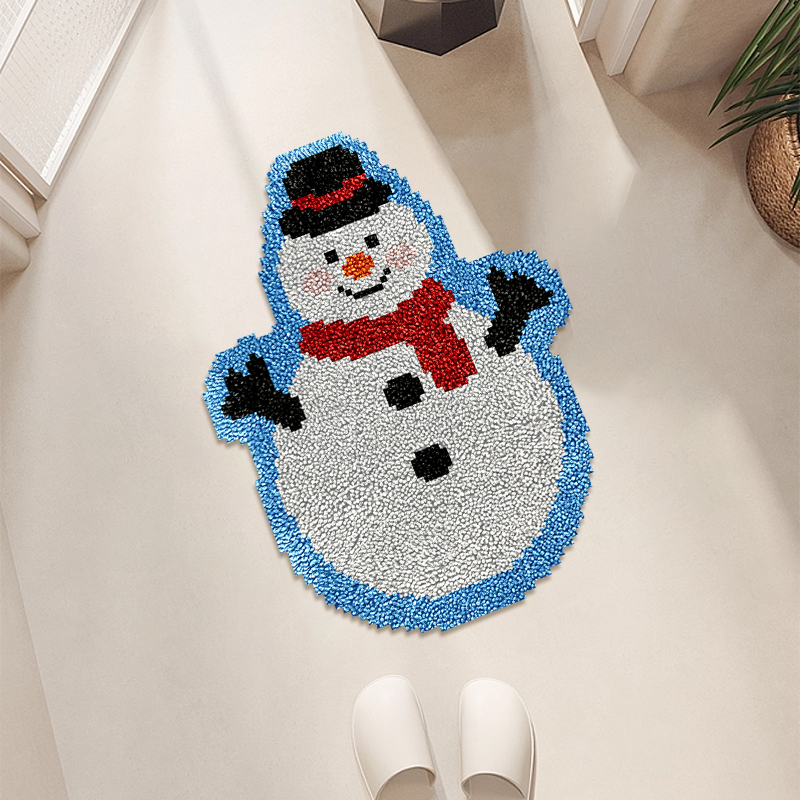 Cute Snowmen - Rug Latch Hook Kits for Beginners