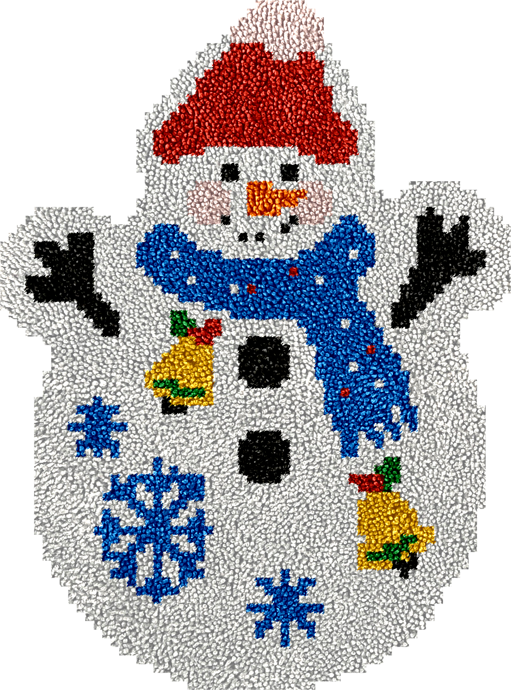 Cute Snowmen - Rug Latch Hook Kits for Beginners