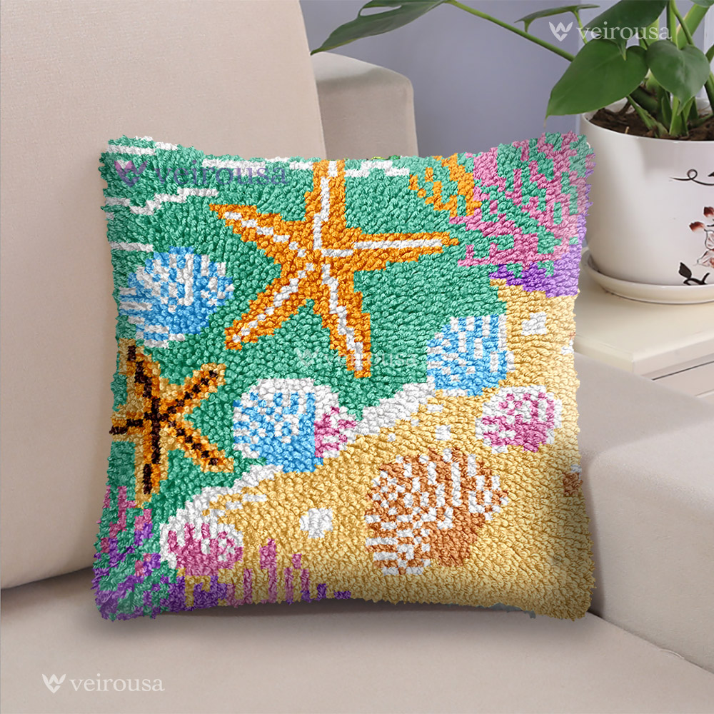 Sandy Beach - Latch Hook Pillow Kit