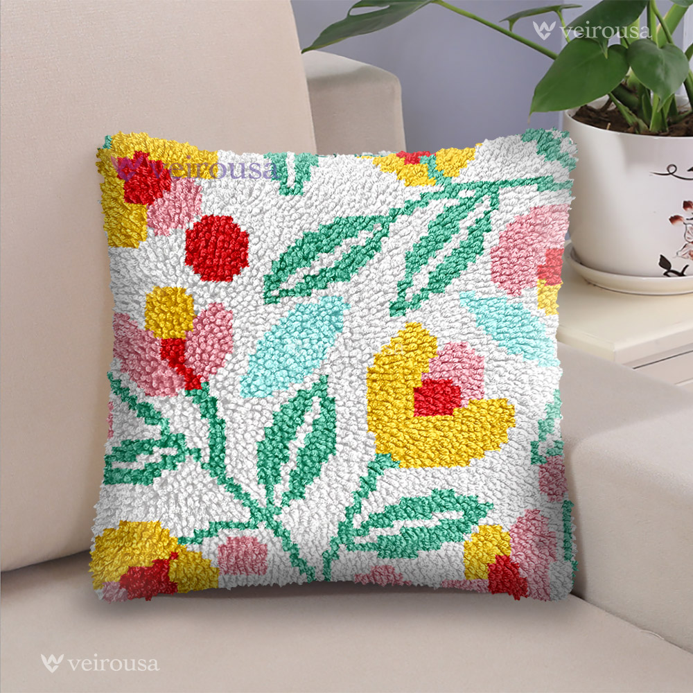 Beautiful Flowers - Latch Hook Pillow Kit
