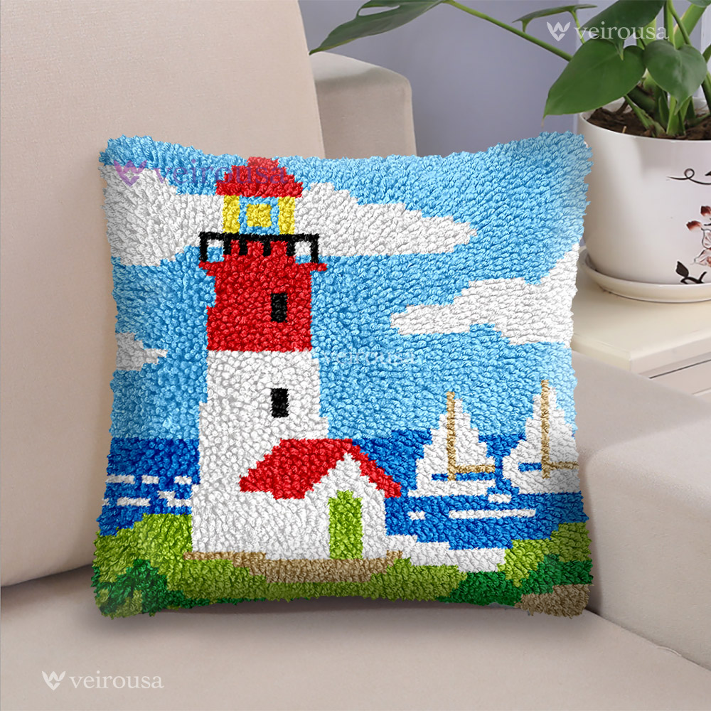 Seaside View - Latch Hook Pillow Kit