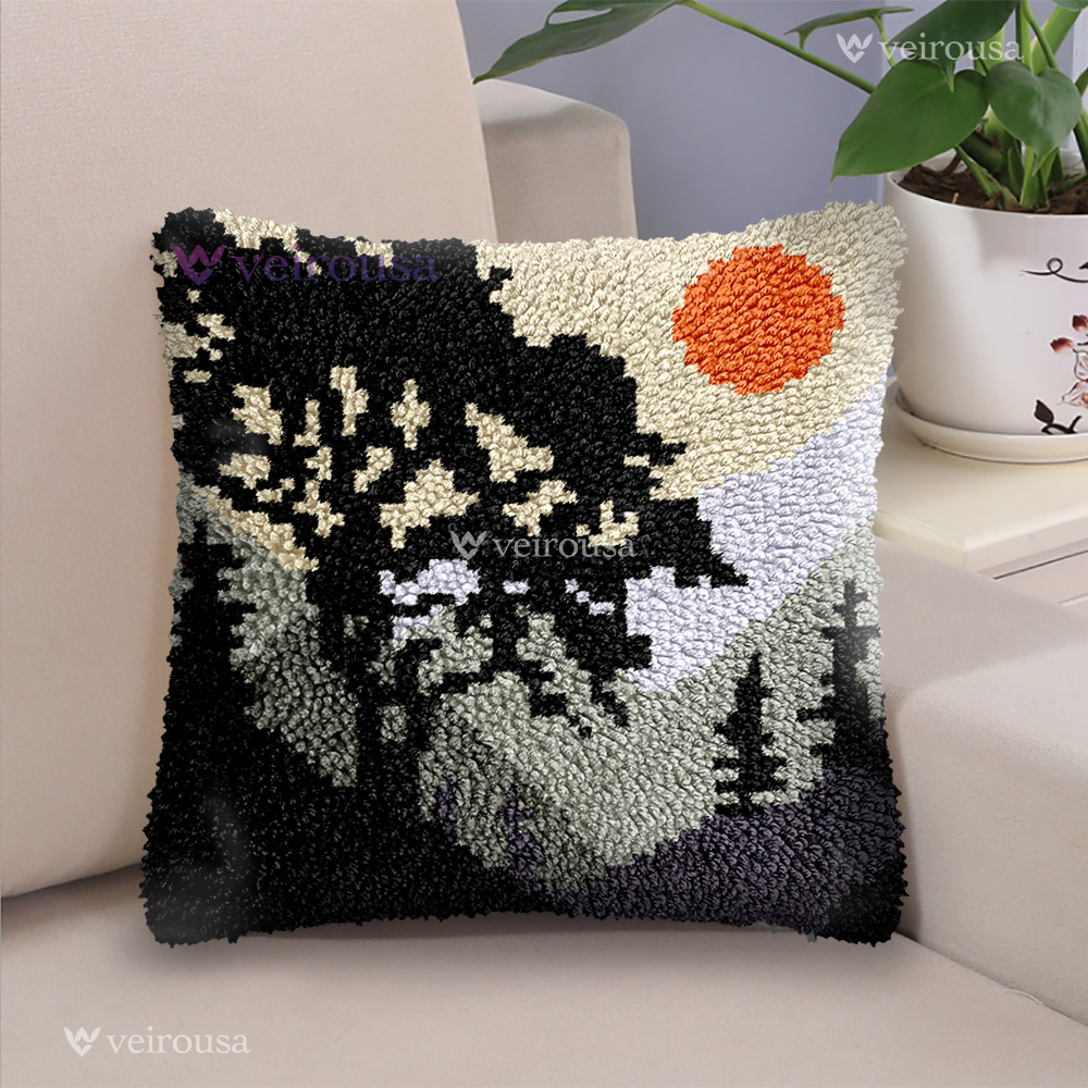 Mountain Scenery - Latch Hook Pillow Kit