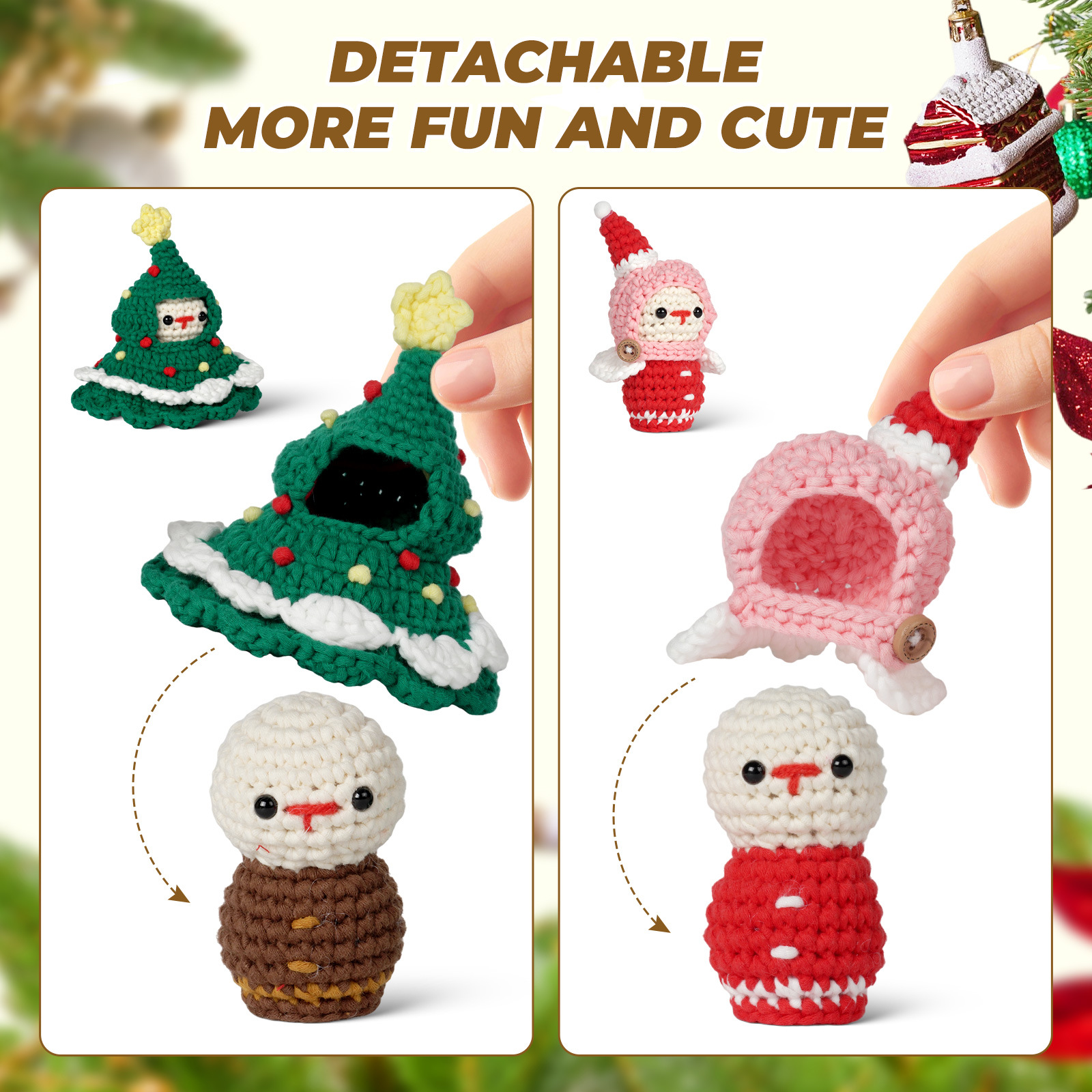 Christmas Dressup Dolls - Crochet Kit - LOLCrochet