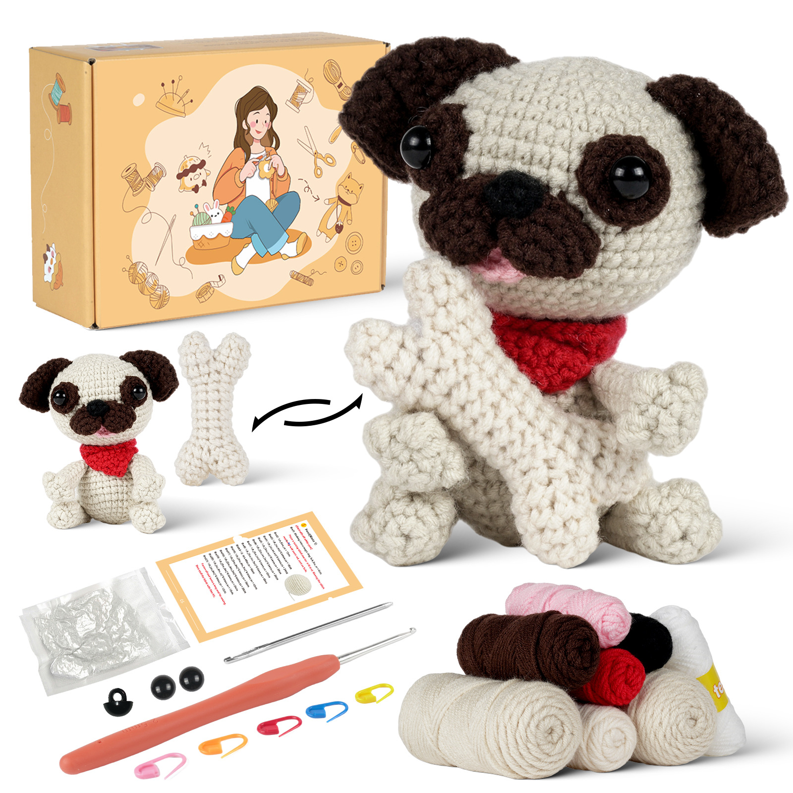 Pug - Crochet Kit - LOLCrochet
