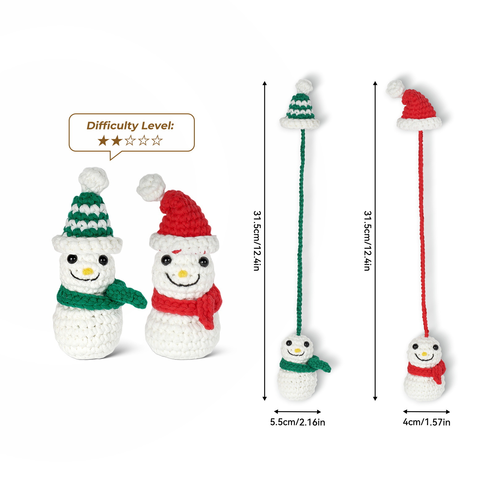 Snowman Bookmark - Crochet Kit - LOLCrochet