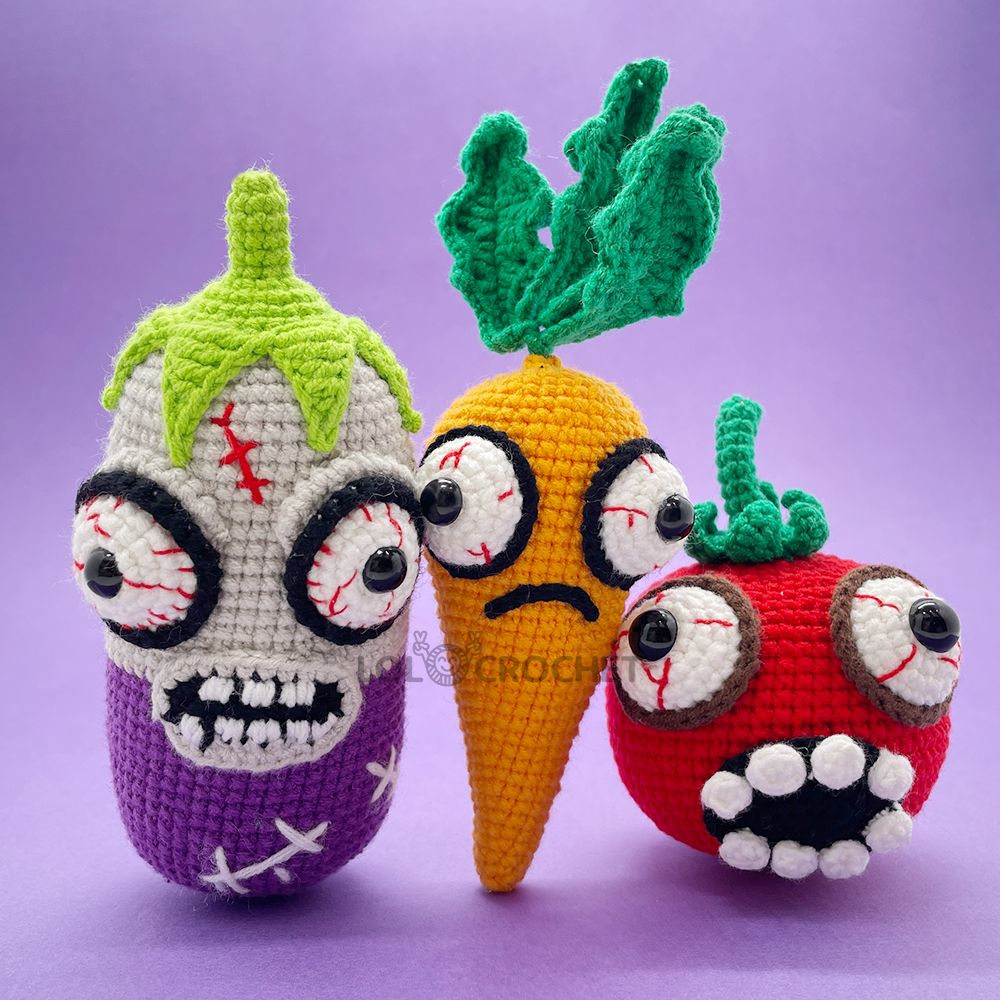 Zombie Vegetables 3-Piece Set - Crochet Kit - LOLCrochet