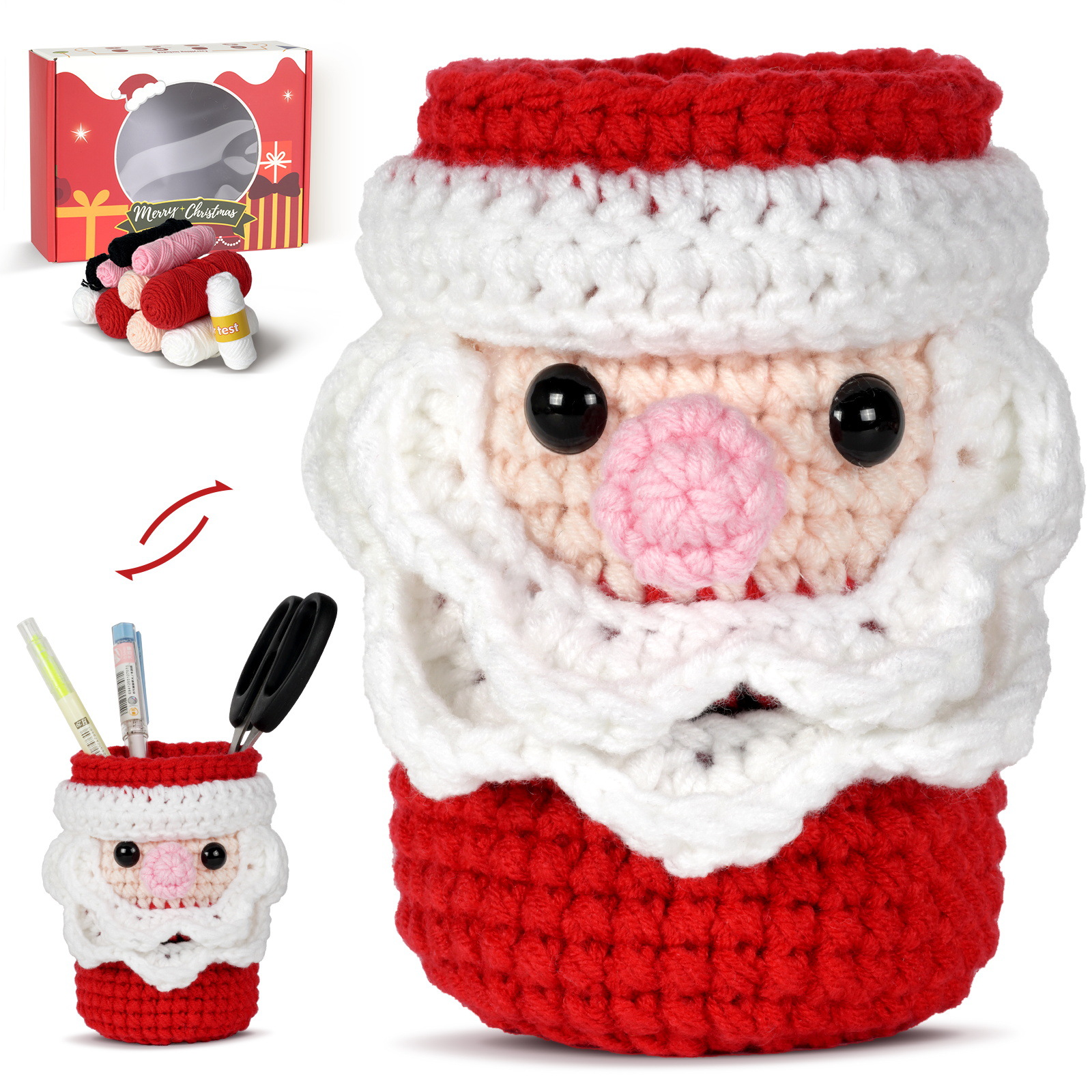 Santa Claus Pen Holder - Crochet Kit - LOLCrochet