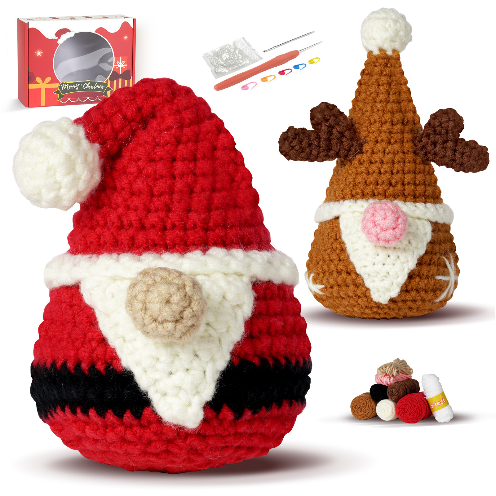 Christmas Gnome And Elk - Crochet Kit - LOLCrochet
