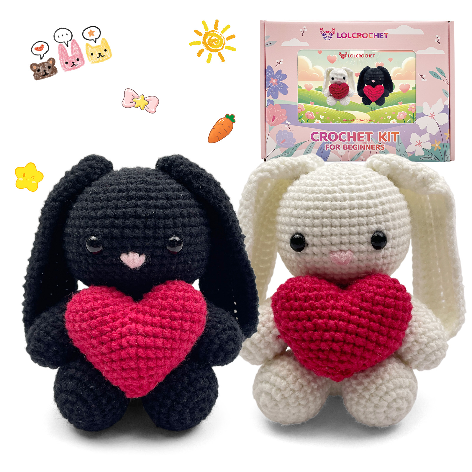 Bunny with a Heart - Crochet Kit - LOLCrochet