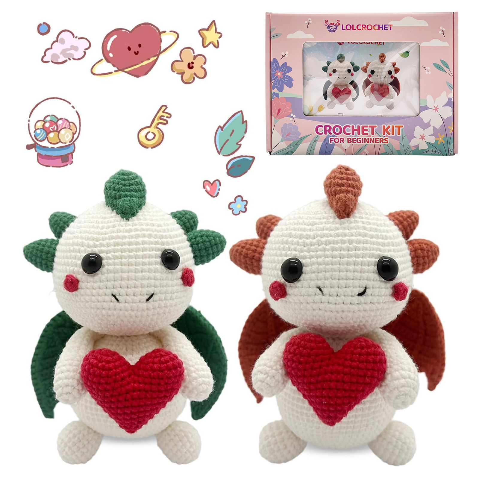 Red Love Dragon - Crochet Kit - LOLCrochet