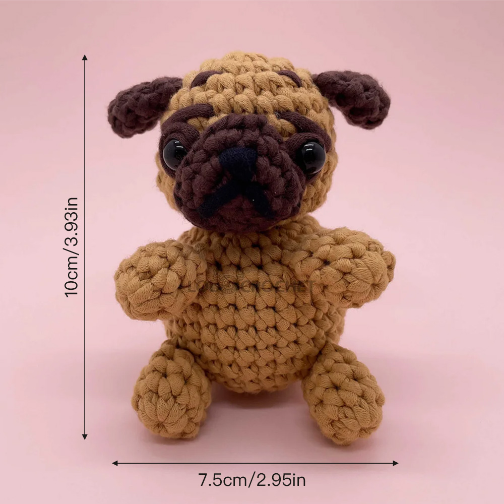 Brown Pug - Crochet Kit - LOLCrochet