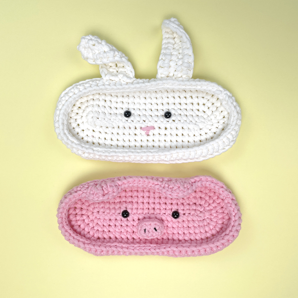 Pig and Bunny Glasses Organizer - Crochet Kit - LOLCrochet