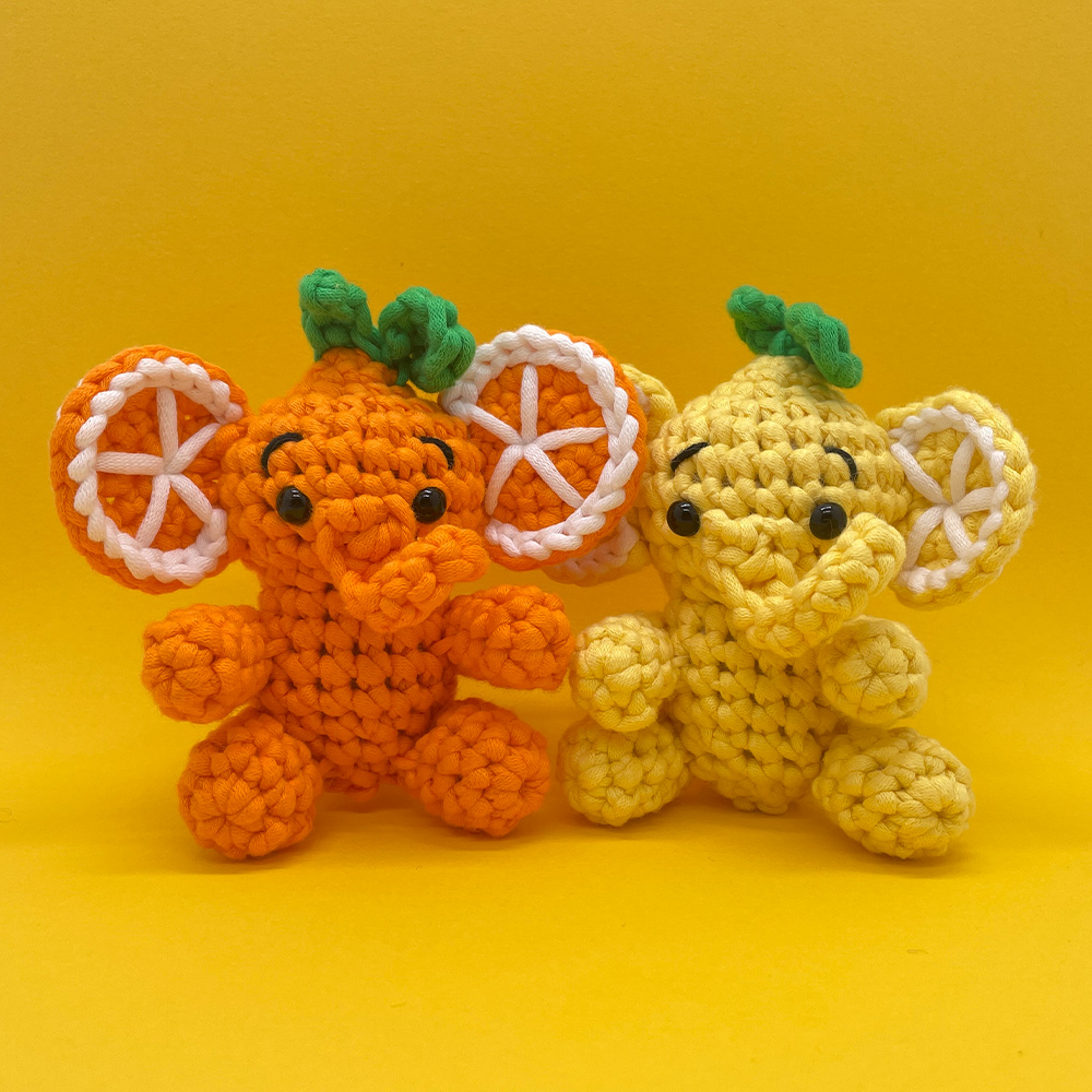 Lemon and Orange Elephant - Crochet Kit - LOLCrochet