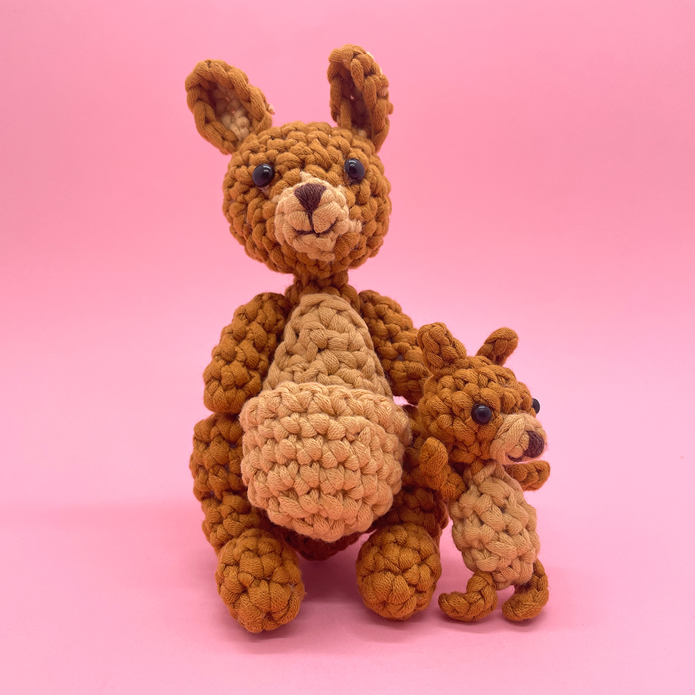 Kangaroo Mom and Baby - Crochet Kit - LOLCrochet