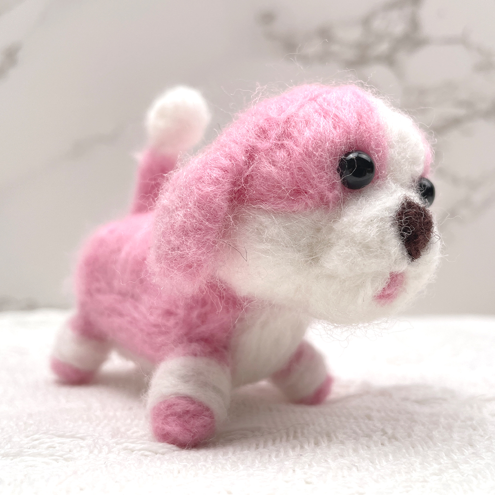 Pinkie Felt Animals Needle Felting Kit - PokeaFluffy