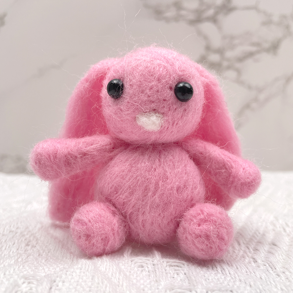 Rabbit Felt Animals Needle Felting Kit - PokeaFluffy