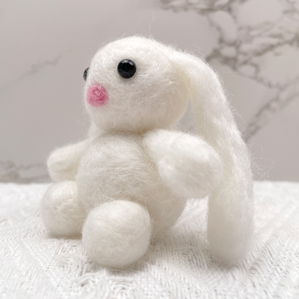 Rabbit Felt Animals Needle Felting Kit - PokeaFluffy