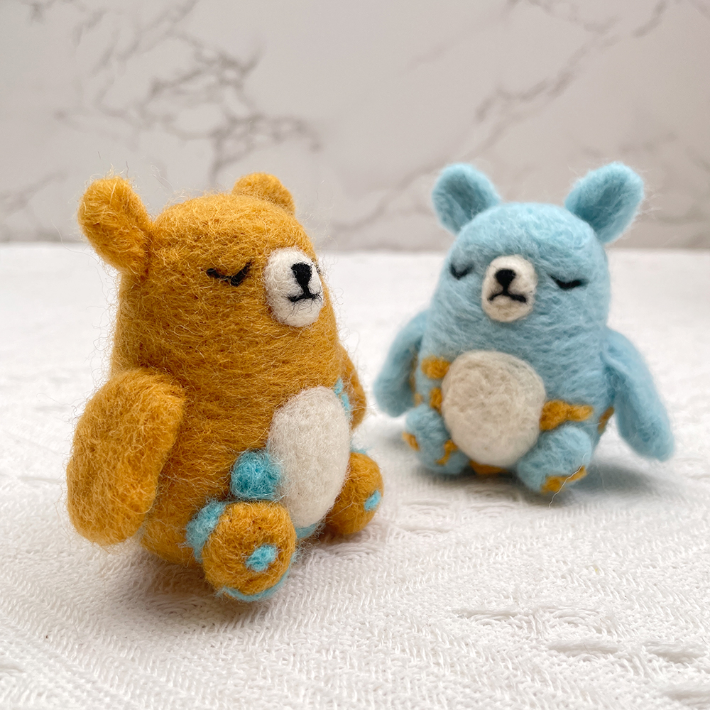 SleepyBear Felt Animals Needle Felting Kit - PokeaFluffy