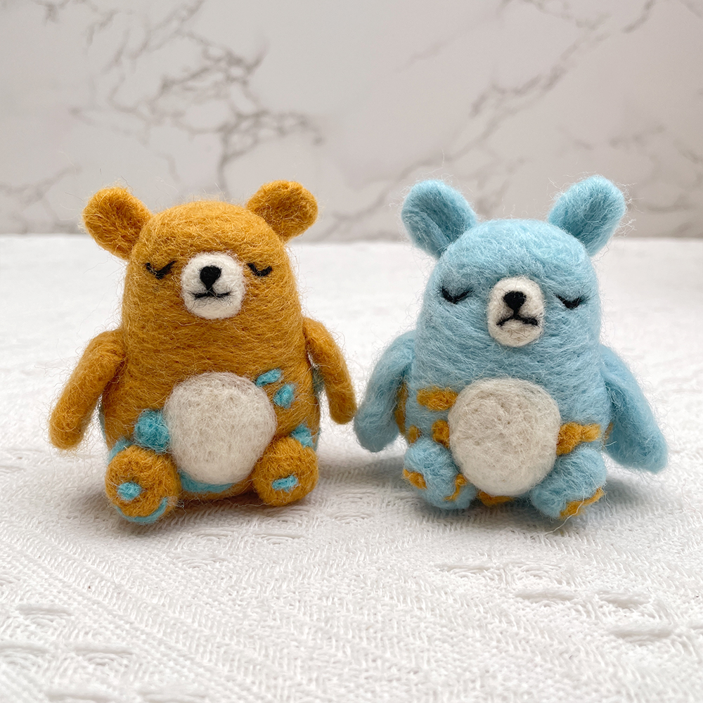 SleepyBear Felt Animals Needle Felting Kit - PokeaFluffy