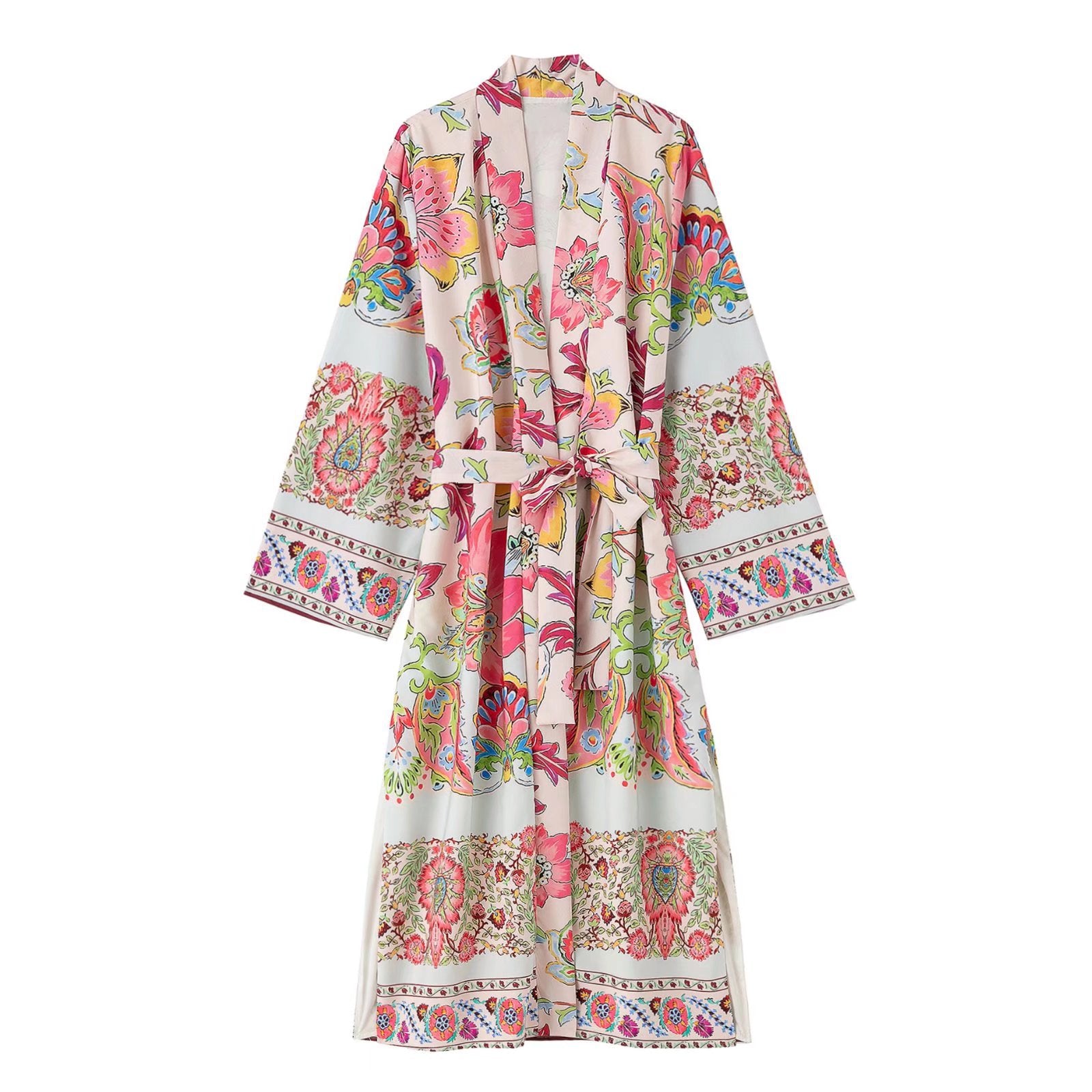 Lace Up Casual Printed Two Piece Set