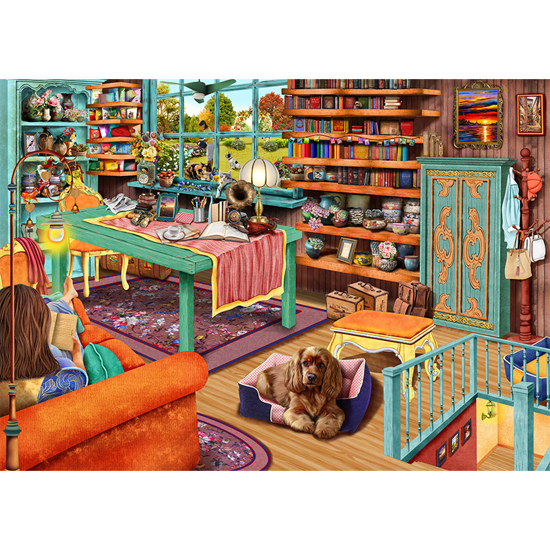 JEFFPUZZLE™ Retro Cottage Wooden Puzzle