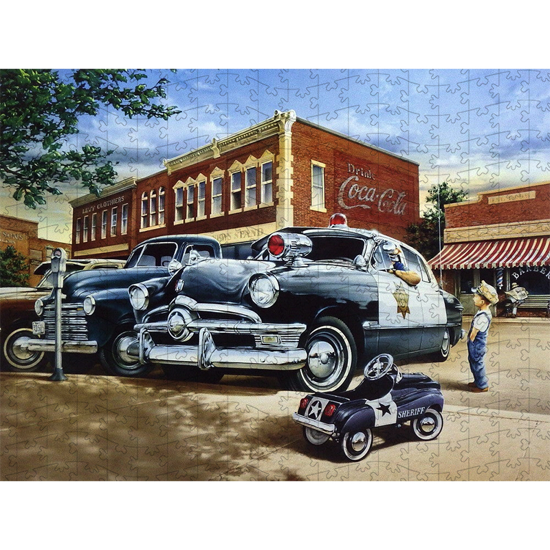 JEFFPUZZLE™ Sheriff's Cars Wooden Puzzle