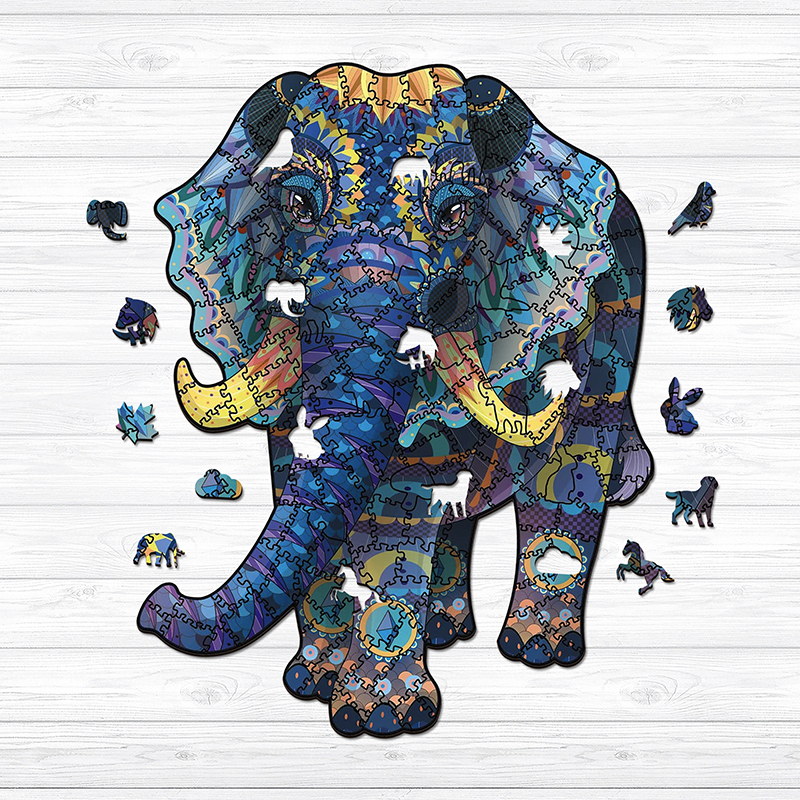 JEFFPUZZLE™ Magical Elephant Wooden Puzzle