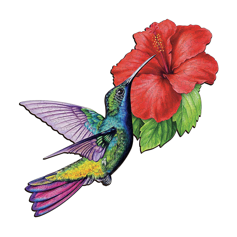 JEFFPUZZLE™ Purple-Winged Hummingbird Wooden Puzzle