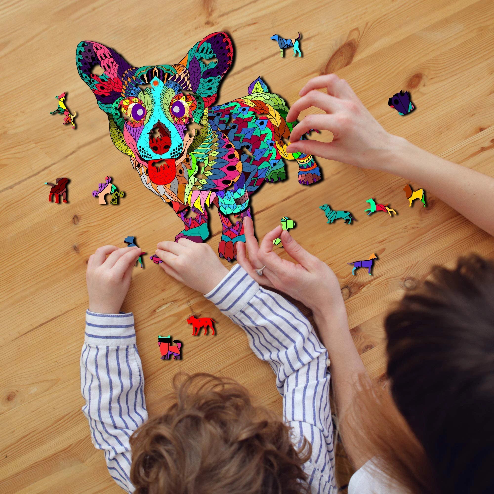 JEFFPUZZLE™ Colorful Corgi Jigsaw Puzzle