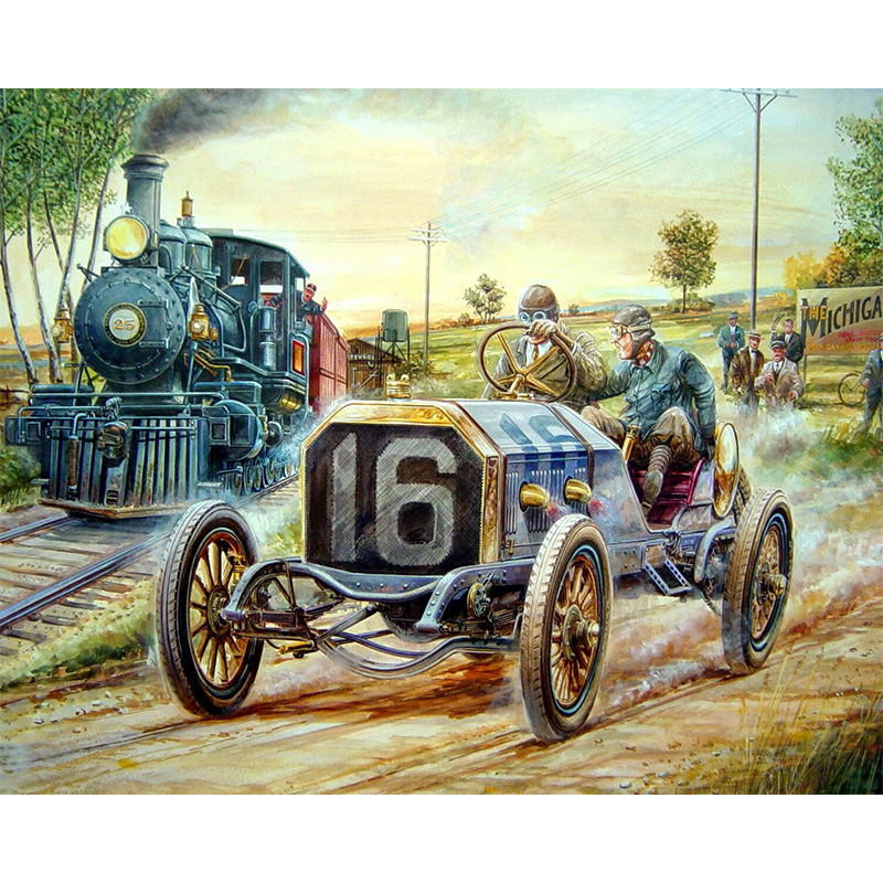 JEFFPUZZLE™ Village Road Scenery Wooden Puzzle