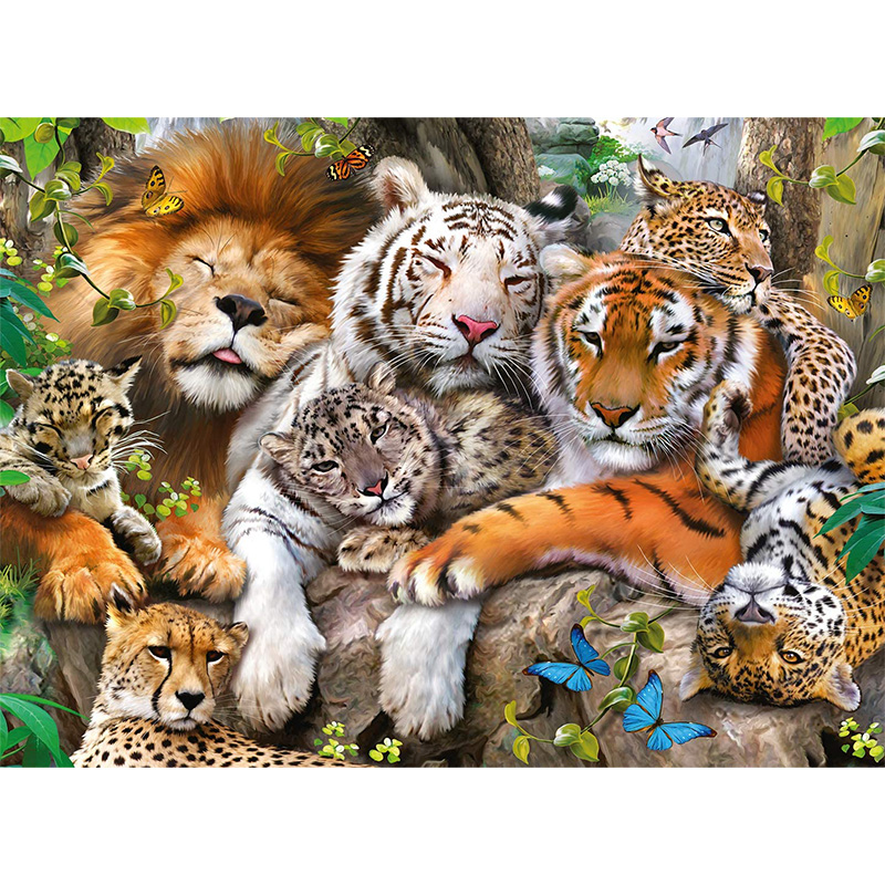 JEFFPUZZLE™ Feline Family Wooden Puzzle